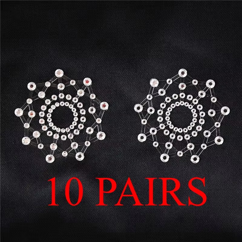 Nipple Cover Pasties - 10 Pares de Adesivos Transparentes para
