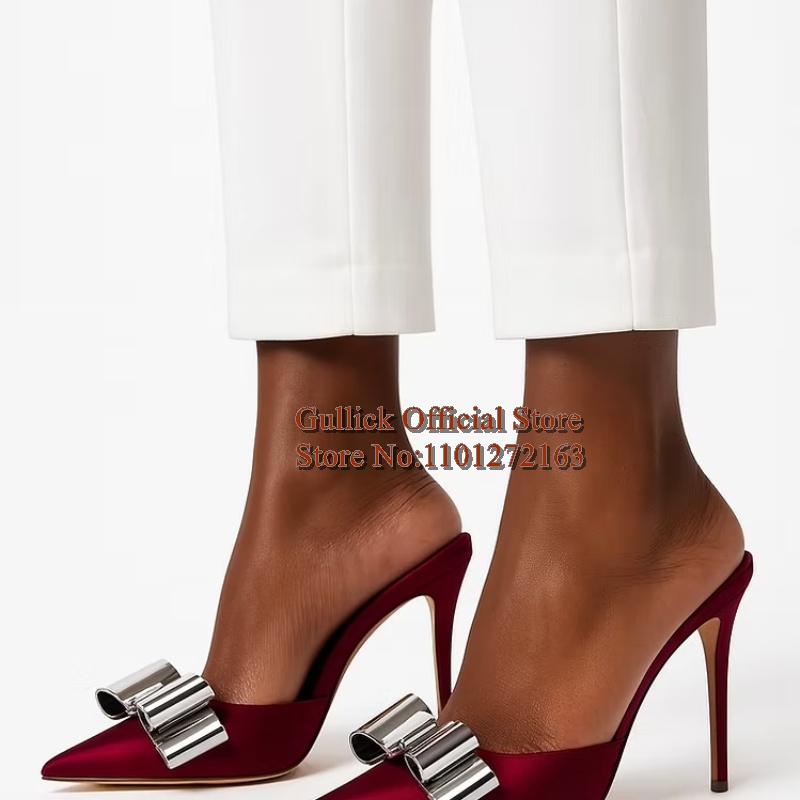 Slip Dress Satin - Mules de Cetim Fúcsia com Laço