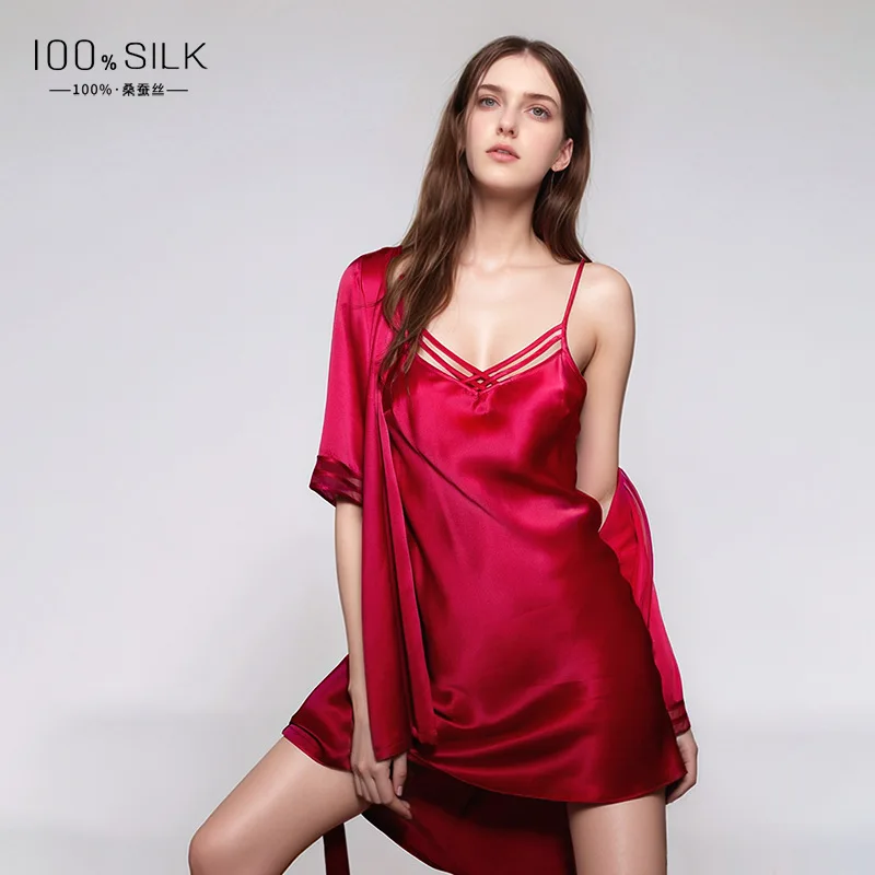 19mm 100% seda amoreira robe v - Robe Silk Women avaliação e preço