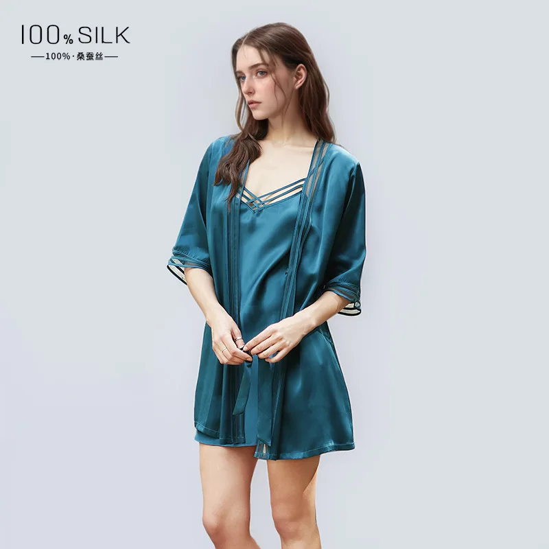 19mm 100% seda amoreira robe v - Robe Silk Women avaliação e preço